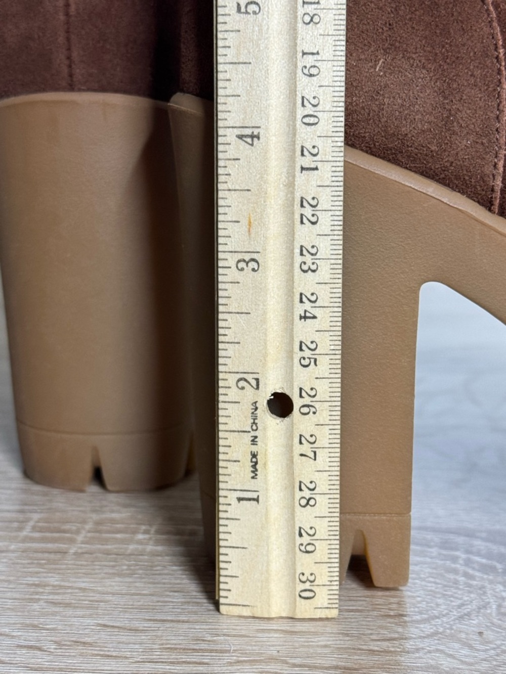 Jessica Simpson Mistah 8.5M Nut Brown Suede Heeled Chunky Platform Combat Boots - Picture 12 of 14